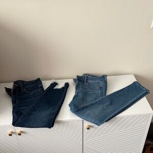 American Eagle Outfitters Women's Skinny Jeans Duo - Dark Indigo & Medium Blue